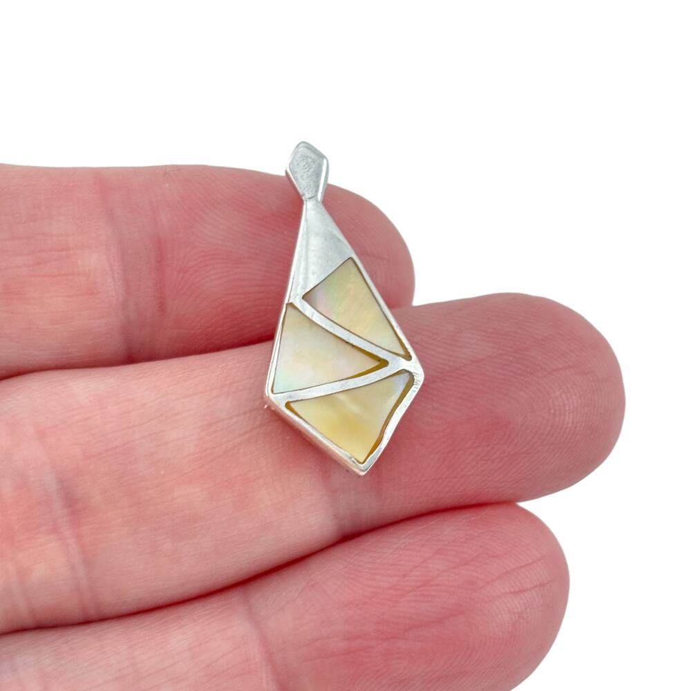 Vintage Sterling Silver 925 Abalone Pendant